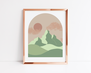 Open image in slideshow, Mountain Landscape Print

